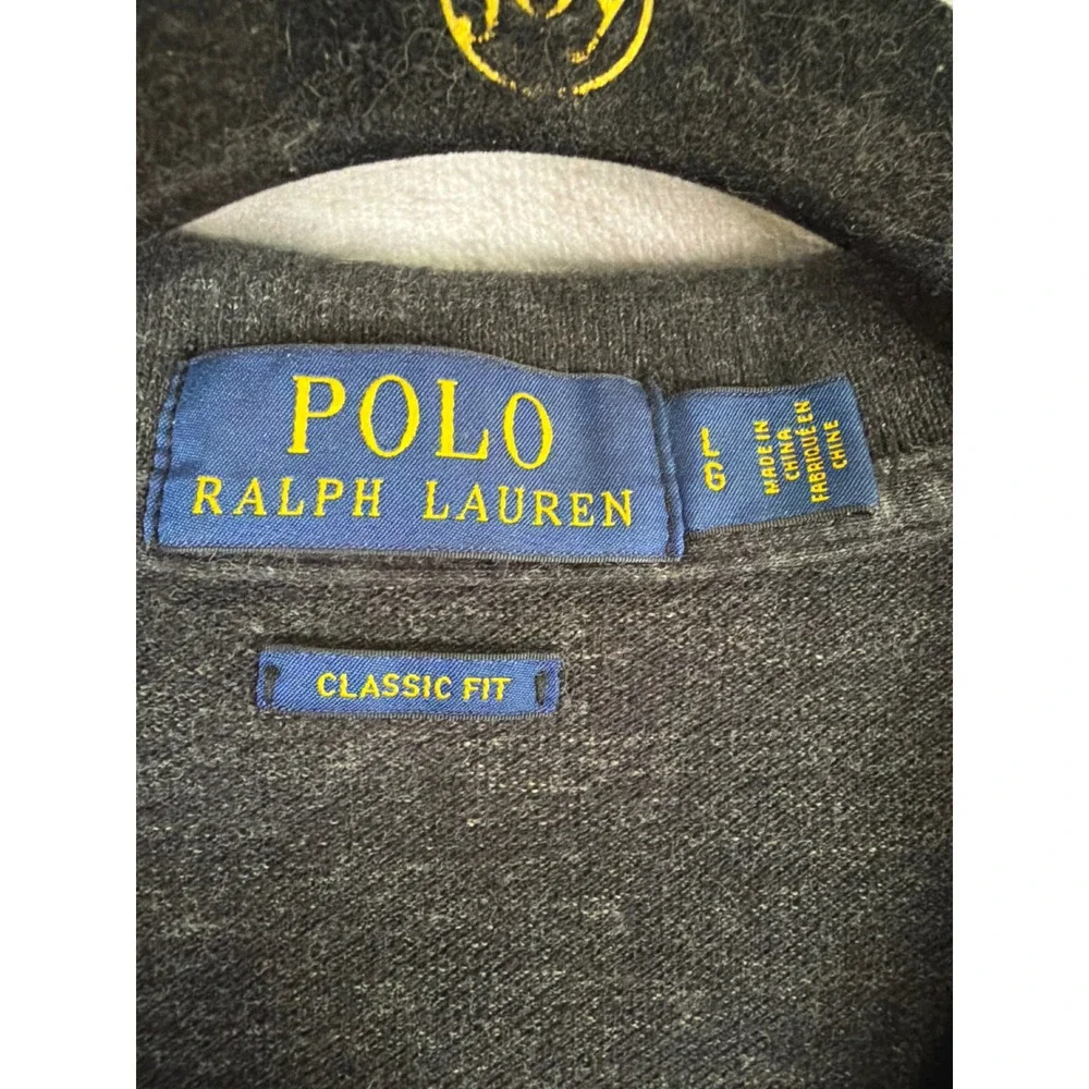 Polo Ralph Lauren‎ Polo Shirt Large Heathered Charcoal Gray Classic Fit Cotton